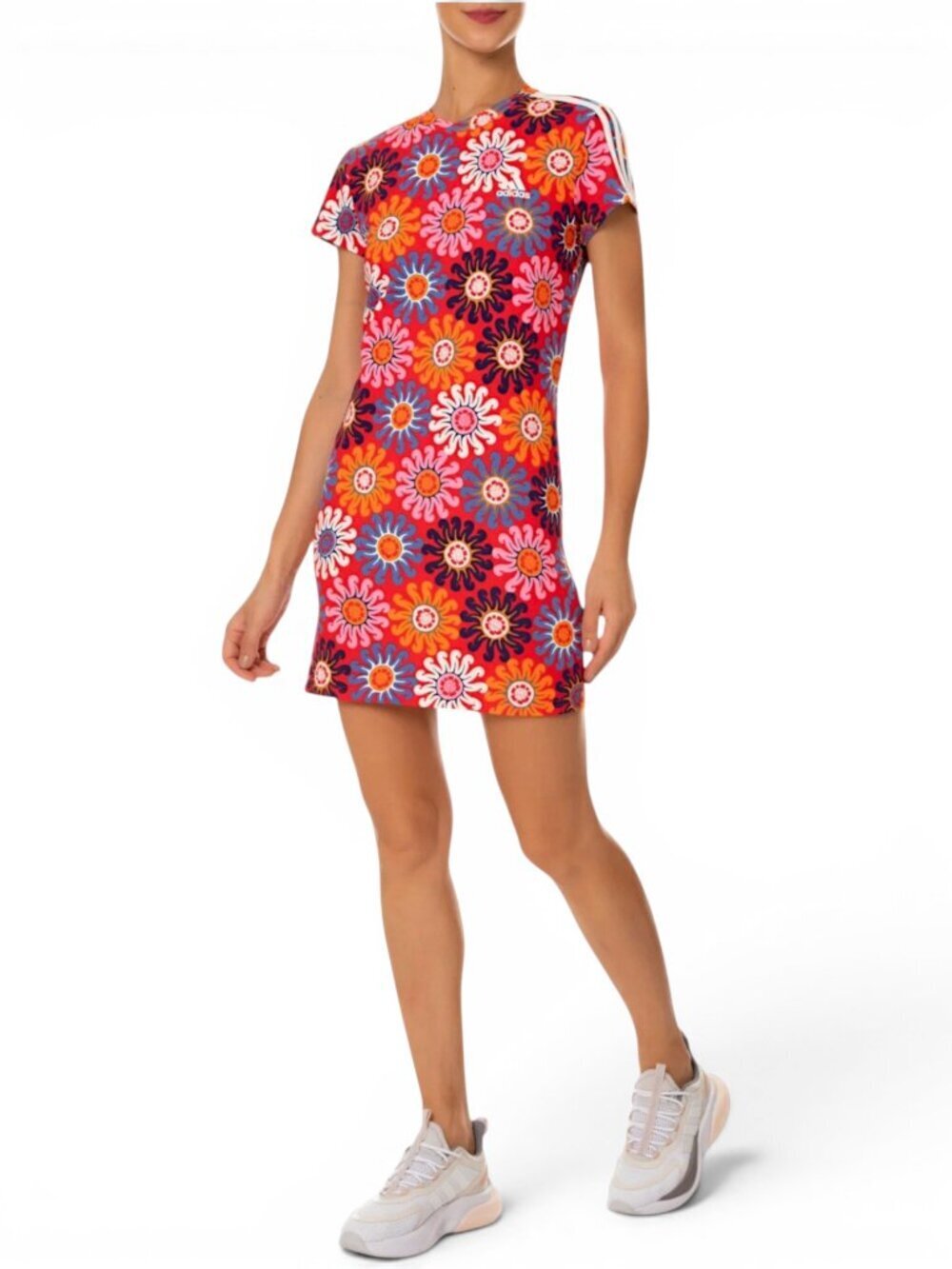 ADIDAS Farm Rio Collaboration Colorful Floral Print Sporty Slim Dress New NWOT S